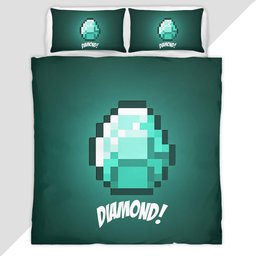 Minecraft Diamond 4 Duvet Cover - Minecraft Bedding Set