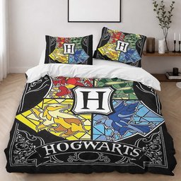 Harry Potter Hogwarts School Logo Draw Art Duvet Cover - Harry Potter Bedding Set 2
