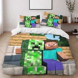 Minecraft Steve Creeper Area Rugs Duvet Cover - Minecraft Bedding Set 2
