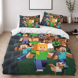 Minecraft All Characters Villains and Good Characters Duvet Cover - Minecraft Bedding Set 2
