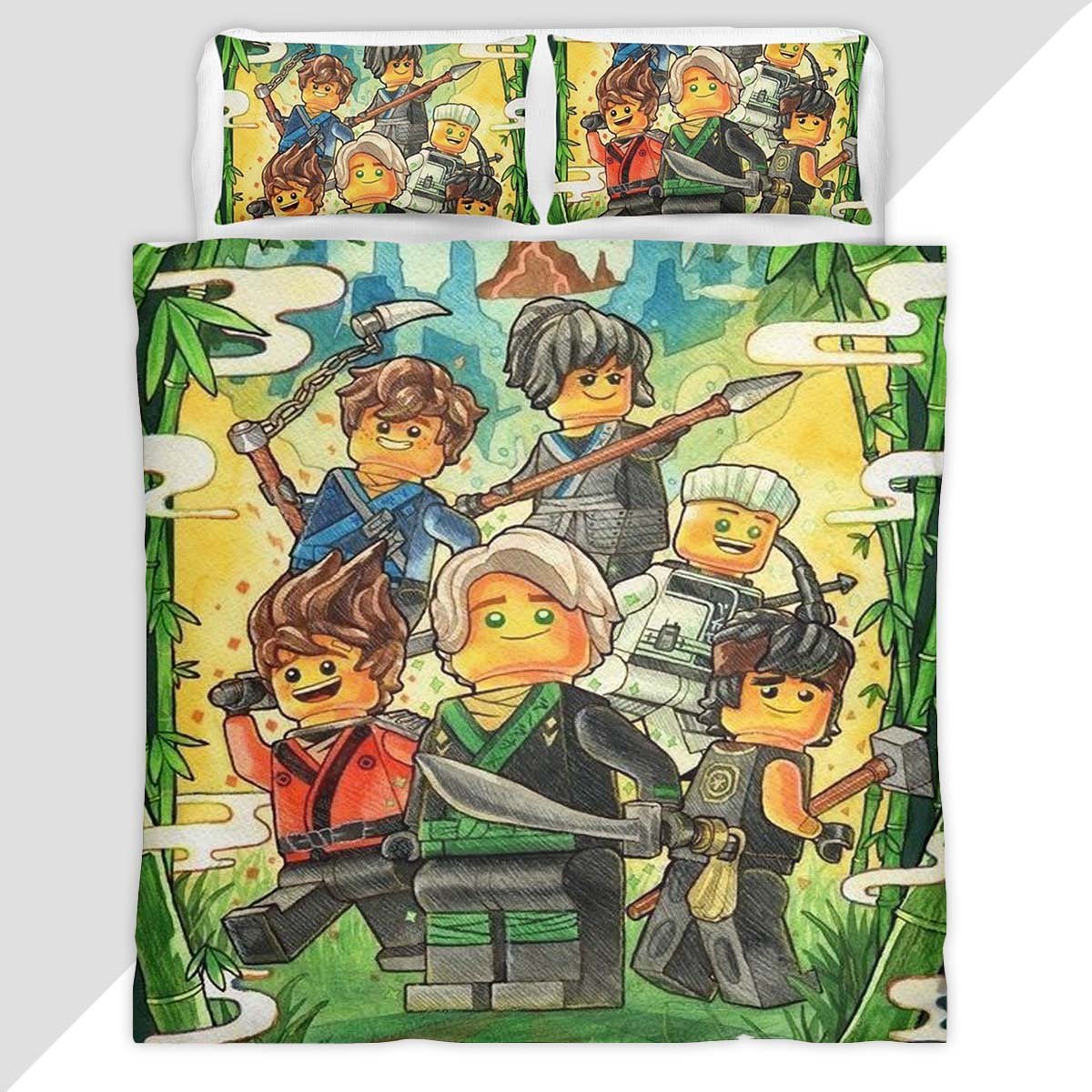 Ninjago All Characters Fight 1019 Duvet Cover - Ninjago Bedding Set