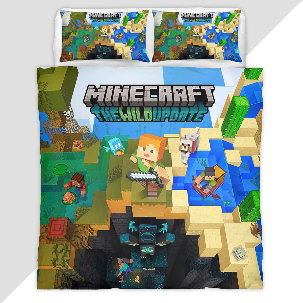 Minecraft The Wild Update Duvet Cover - Minecraft Bedding Set