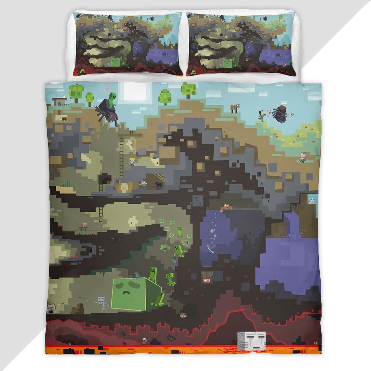 Minecraft All Blocks Duvet Cover - Minecraft Bedding Set