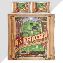 Minecraft Creeper and Characters Duvet Cover - Minecraft Bedding Set