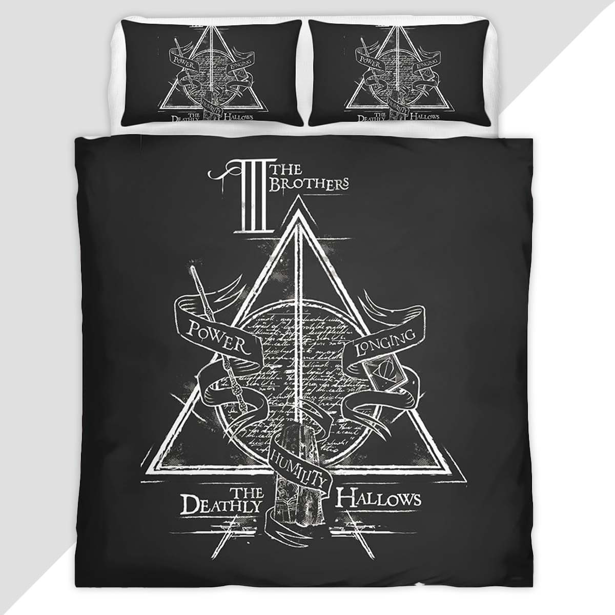 Harry Potter Deathly Hallows the Brothers Duvet Cover - Harry Potter Bedding Set