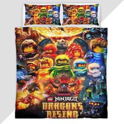 Ninjago All Characters Dragons Rising Duvet Cover - Ninjago Bedding Set