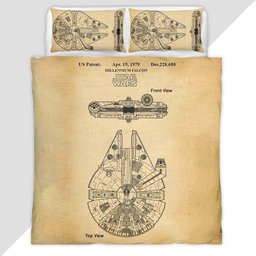 Millennium Falcon Star Wars Blue Print Duvet Cover - Star Wars Bedding Set