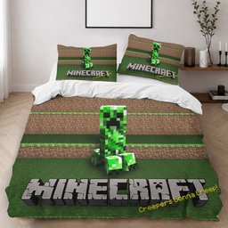 Minecraft Classic Creeper unhappy Duvet Cover - Minecraft Bedding Set 2