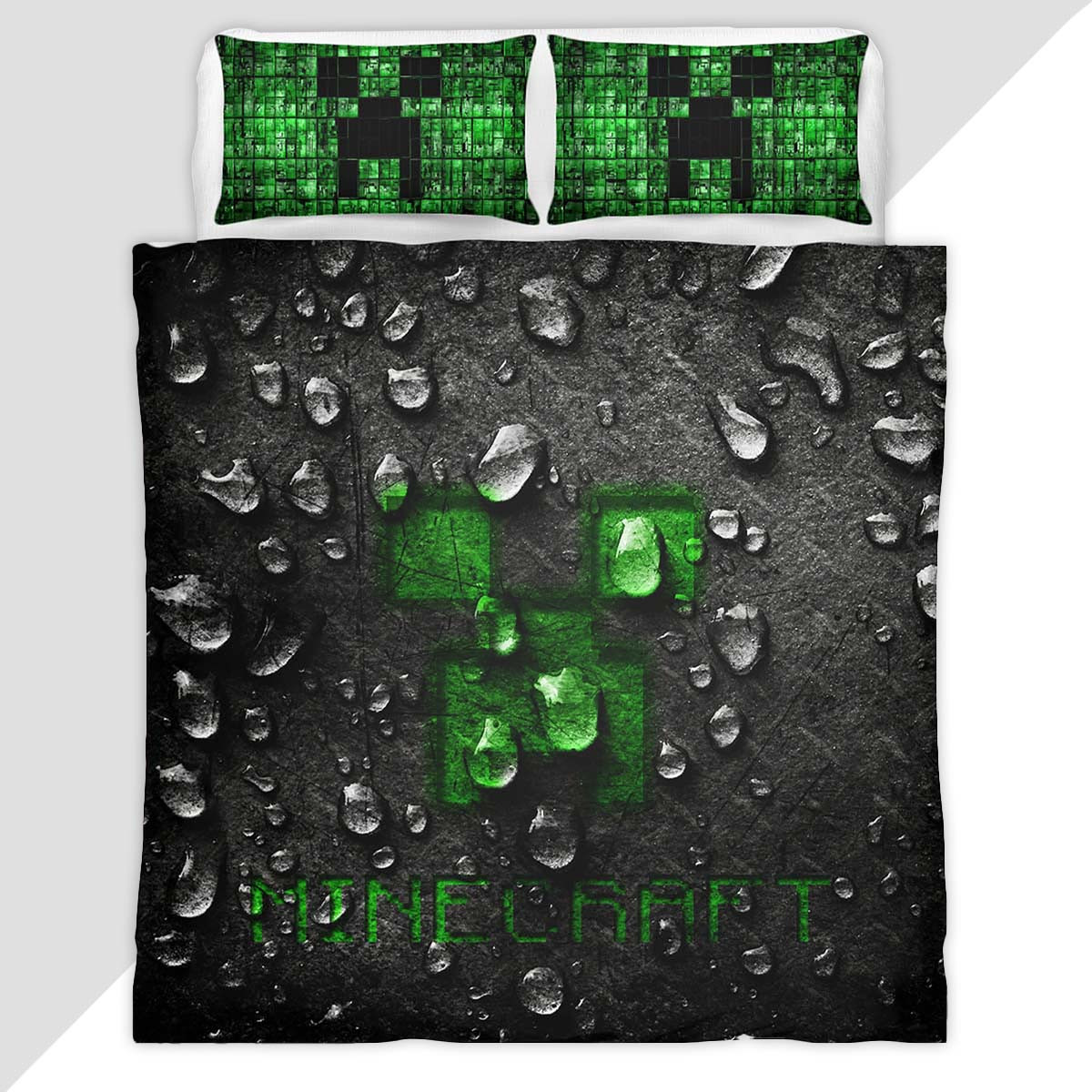 Minecraft Creeper Face 3 Duvet Cover - Minecraft Bedding Set