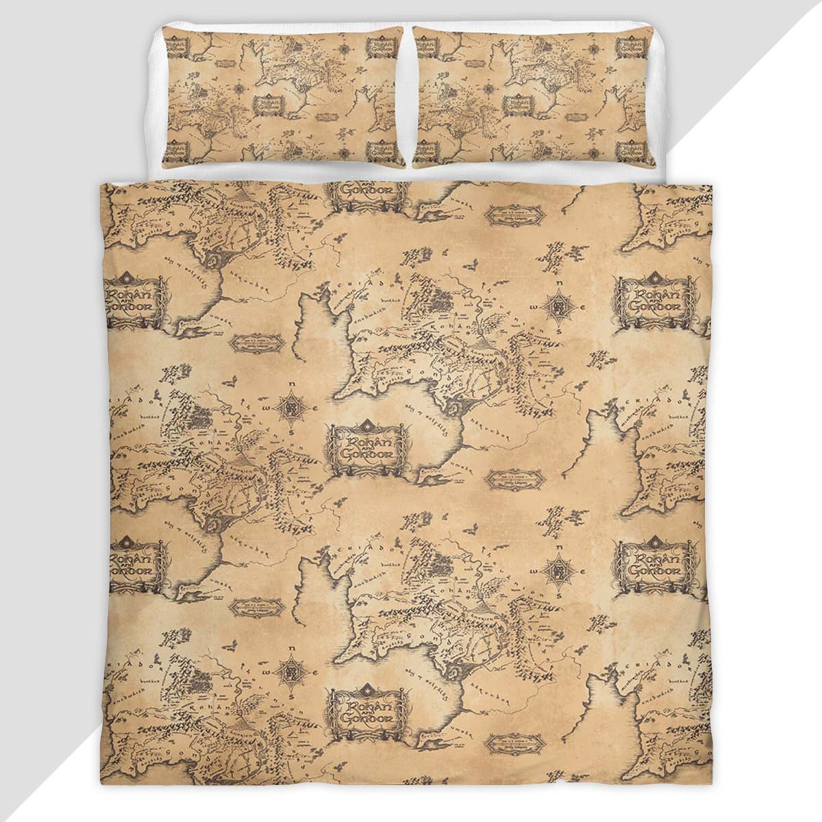 Lord of the Rings Middle Earth Map Duvet Cover - The Lord of the Rings Bedding Set