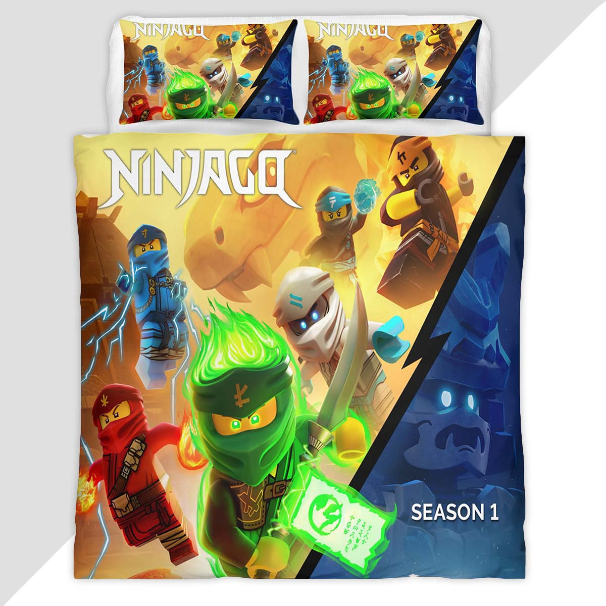 Ninjago Season 1 All Characters 101 Duvet Cover - Ninjago Bedding Set