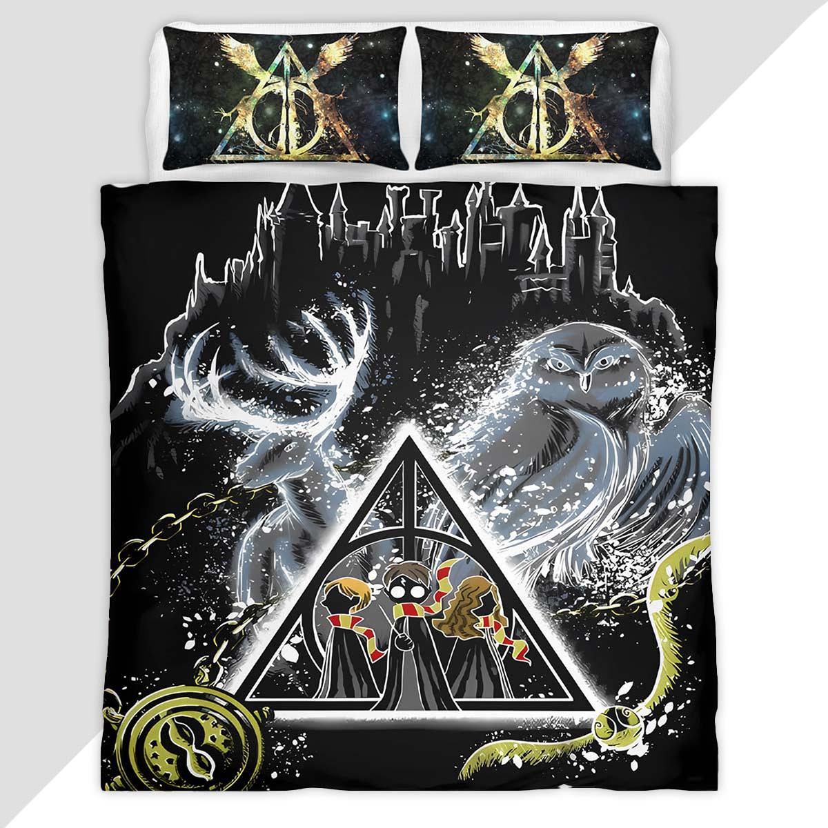 Harry Potter Always Symbol and Owl Duvet Cover - Harry Potter Bedding Set