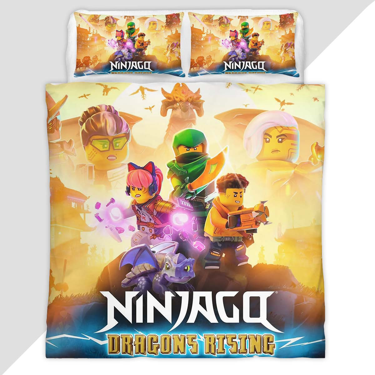 Ninjago dragons rising All Characters 102 Duvet Cover - Ninjago Bedding Set