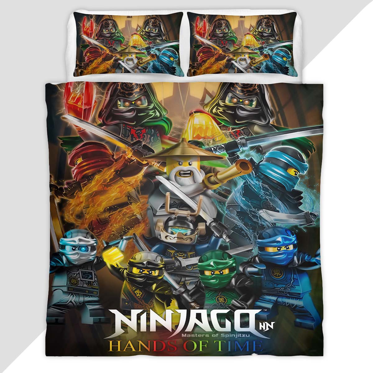Ninjago Hands of Time All Characters LLoyd Jay Kai Zane Nya Cole Master Wu Duvet Cover - Ninjago Bedding Set