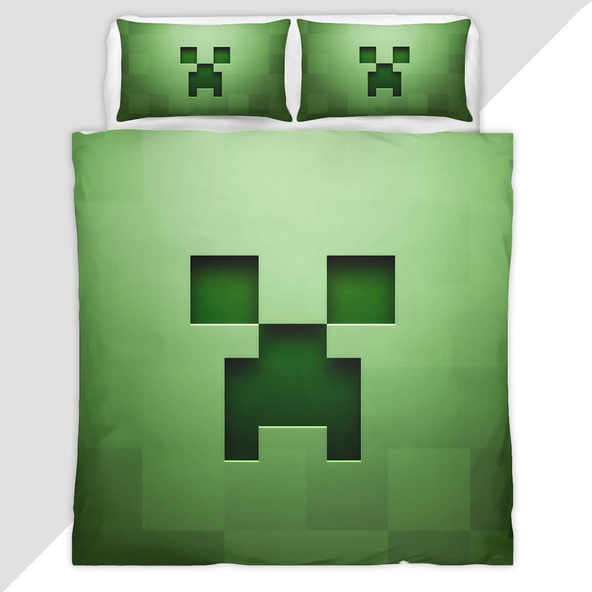 Minecraft Creeper Face Duvet Cover - Minecraft Bedding Set
