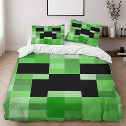 Minecraft Creeper Video Game Carpet Area Rugs Duvet Cover - Minecraft Bedding Set 2