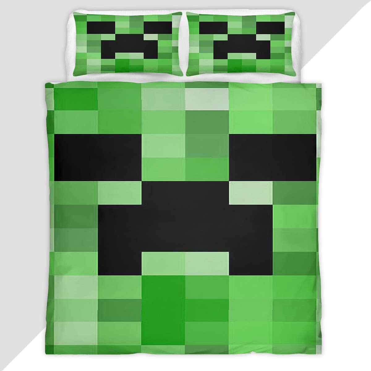 Minecraft Creeper Video Game Carpet Area Rugs Duvet Cover - Minecraft Bedding Set