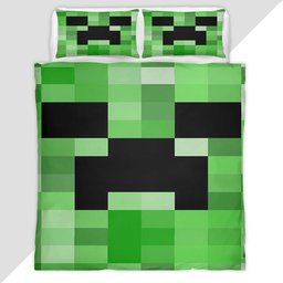 Minecraft Creeper Video Game Carpet Area Rugs Duvet Cover - Minecraft Bedding Set