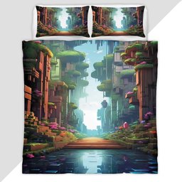 Minecraft World Background Duvet Cover - Minecraft Bedding Set