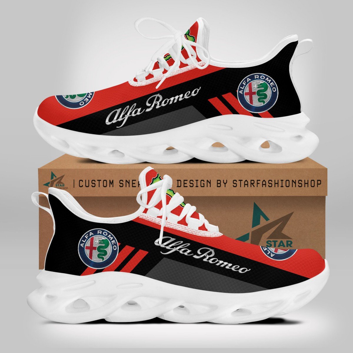 Alfa Romeo Red Clunky Sneakers