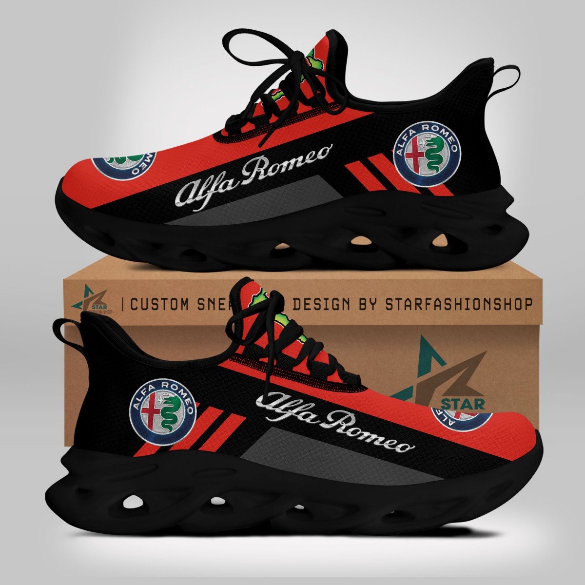 Alfa Romeo Red Clunky Sneakers