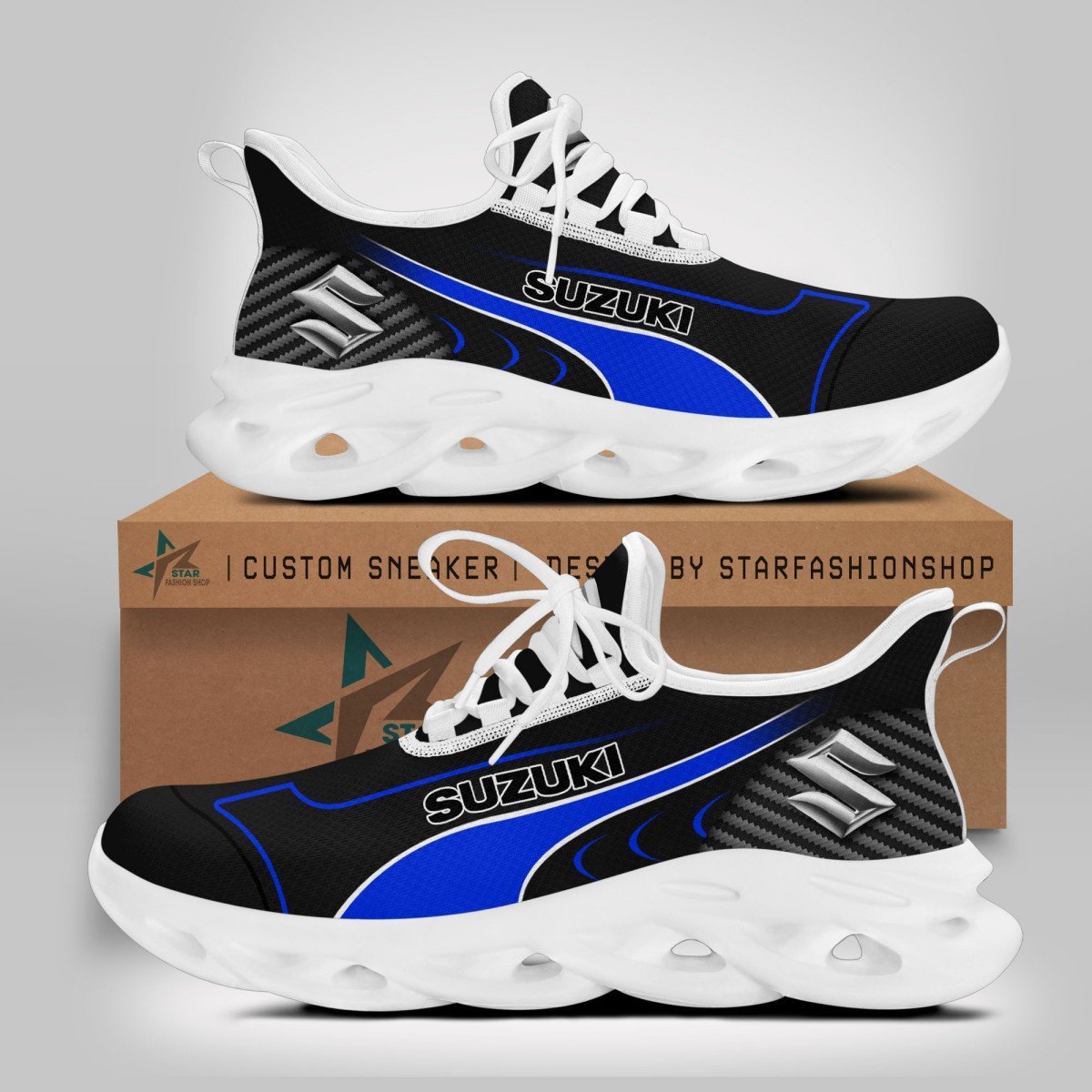 Suzuki Blue Clunky Sneakers V3