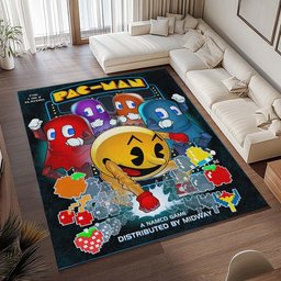 Pac-Man und alle Charaktere im Pac-Man-Spiel Teppich - TOK 2