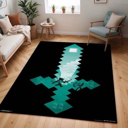 Minecraft Steve Schwert Diamantschwert 2 Teppich - TOK