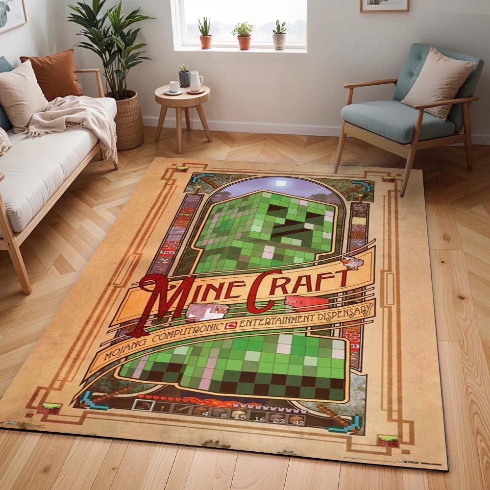 Minecraft Creeper und Charaktere Teppich - TOK