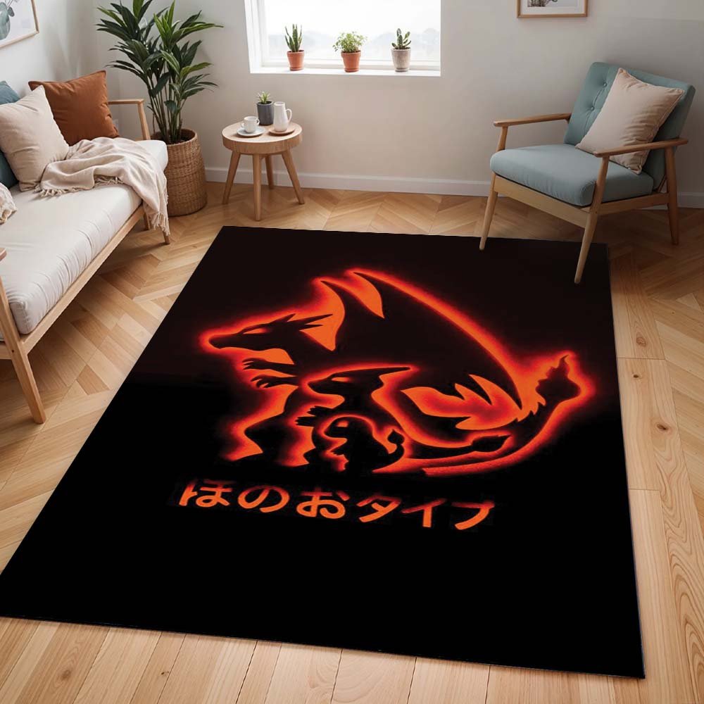 Feuer Glurak Pokémon  - Fire Charizard Pokemon 2 Teppich - TOK