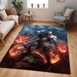 God of War Ragnarök Kratos Kampf 2 Teppich - TOK