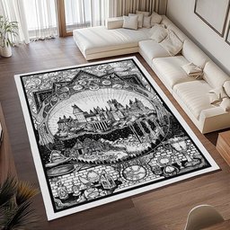 Harry Potter Schule von Hogwarts und Symbole Teppich - TOK 2