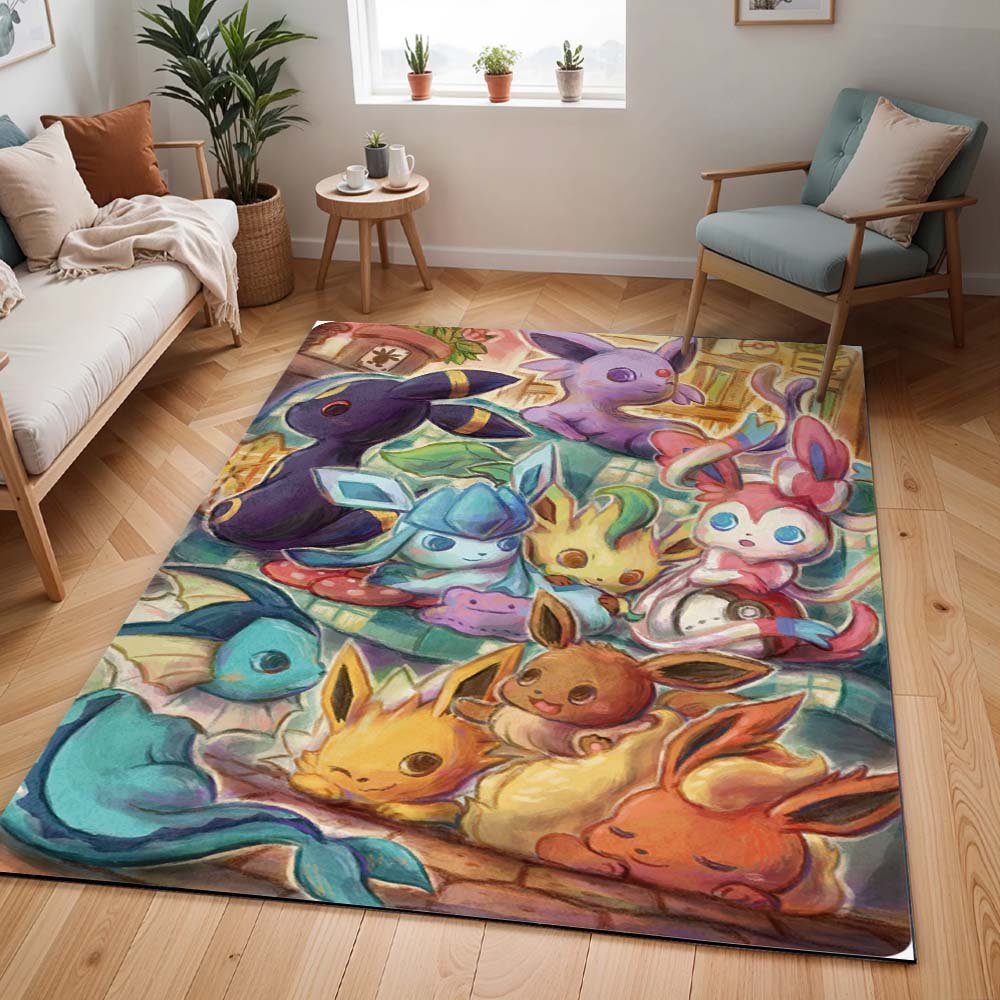 Evoli Entwicklung Pokémon  - Eevee Evolution Pokemon 7 Teppich - TOK