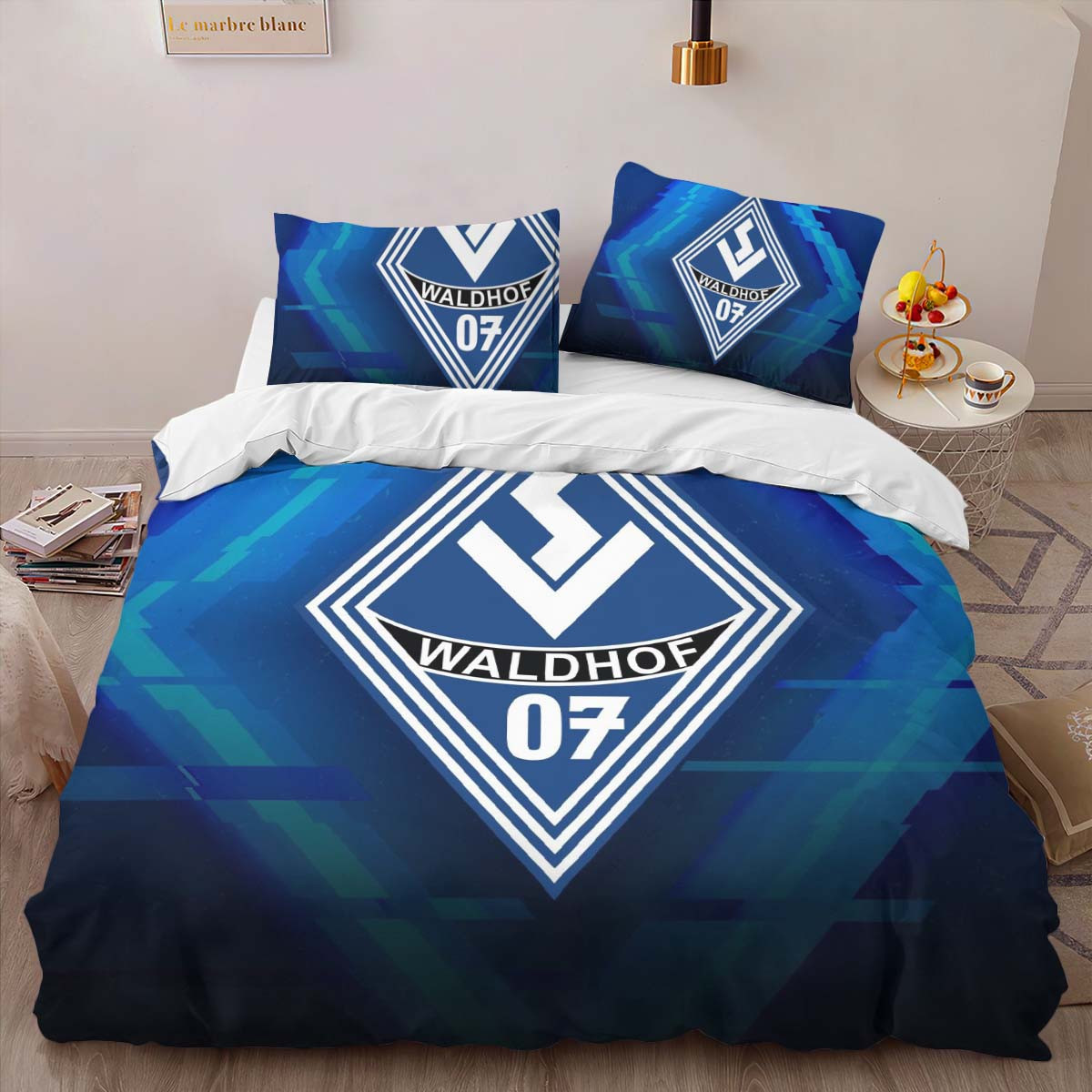 SV Waldhof Mannheim 07 black blue background SVW 04 Bettwäsche - SVW Kinderbettwäsche