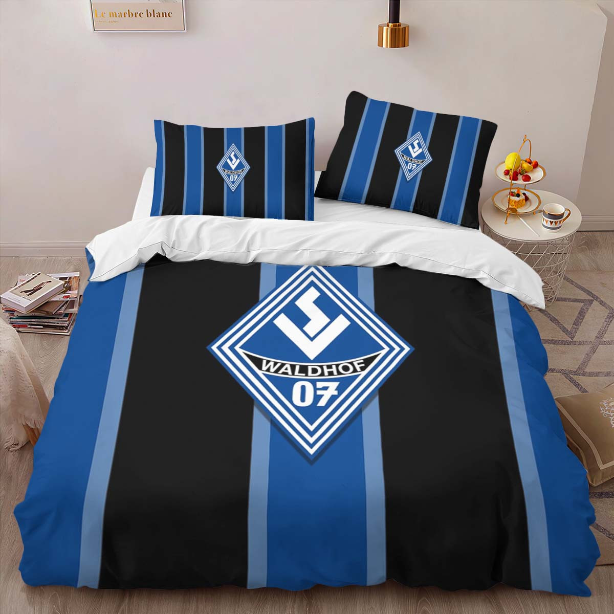 SV Waldhof Mannheim 07 black blue background SVW Bettwäsche - SVW Kinderbettwäsche