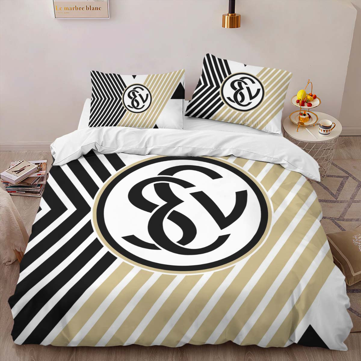 SV 07 Elversberg sve elv deine eins black white background Bettwäsche - SVE Kinderbettwäsche
