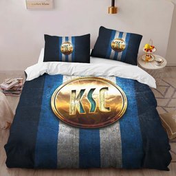 Karlsruher FC KSC blue metal and golden logo Bettwäsche - KSC Kinderbettwäsche
