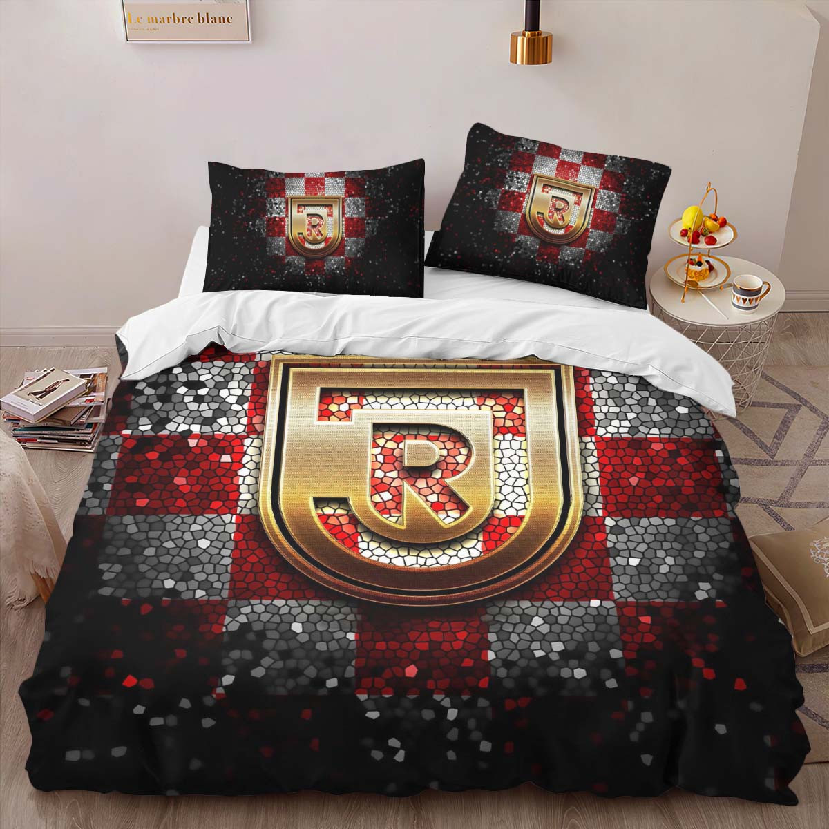 SSV Jahn Regensburg red white checkered Bettwäsche - REG Kinderbettwäsche