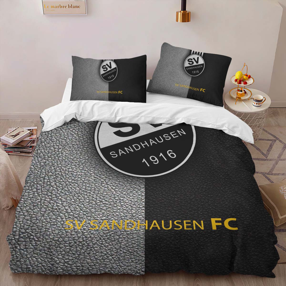 SV Sandhausen black white leather Bettwäsche - SVS Kinderbettwäsche