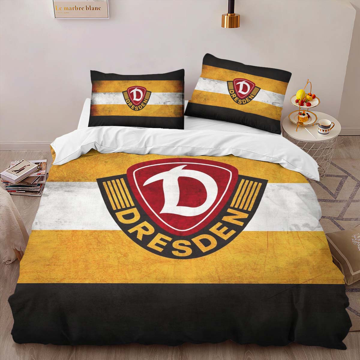 SG Dynamo Dresden yellow black background Bettwäsche - SGD Kinderbettwäsche