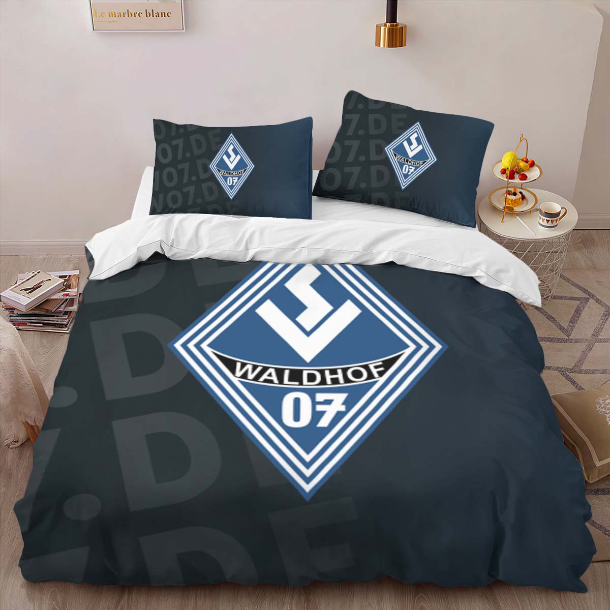 SV Waldhof Mannheim 07 black blue background SVW 03 Bettwäsche - SVW Kinderbettwäsche