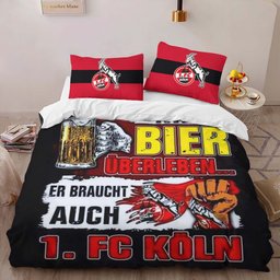 Ein mann kann nicht nur mit bier überleben er braucht auch FC Koln Bettwäsche - KOE Kinderbettwäsche