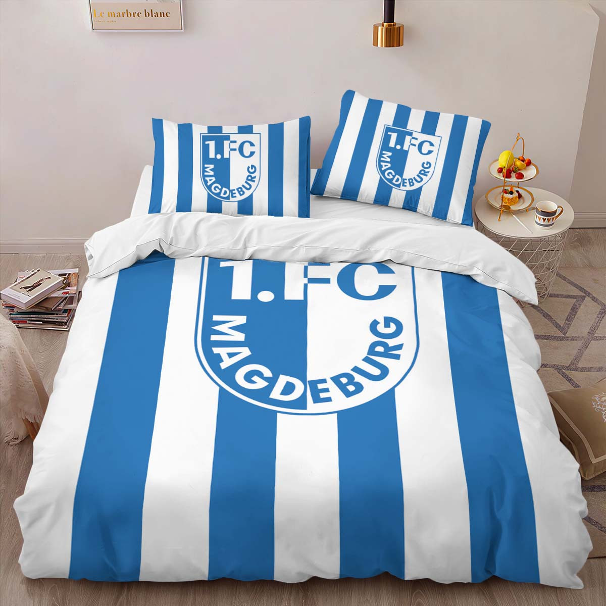 FC Magdeburg white and blue 02 Bettwäsche - FCM Kinderbettwäsche
