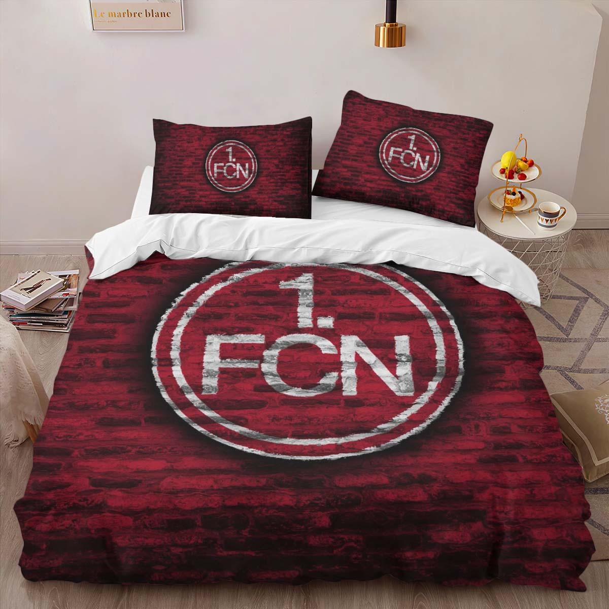 FC Nürnberg maroon brick wall Bettwäsche - FCN Kinderbettwäsche