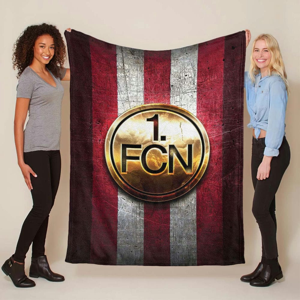 1. FC Nürnberg roter Metallhintergrund Fleecedecke - Decke