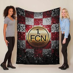 1. FC Nürnberg weiß-rot kariert Fleecedecke - Decke