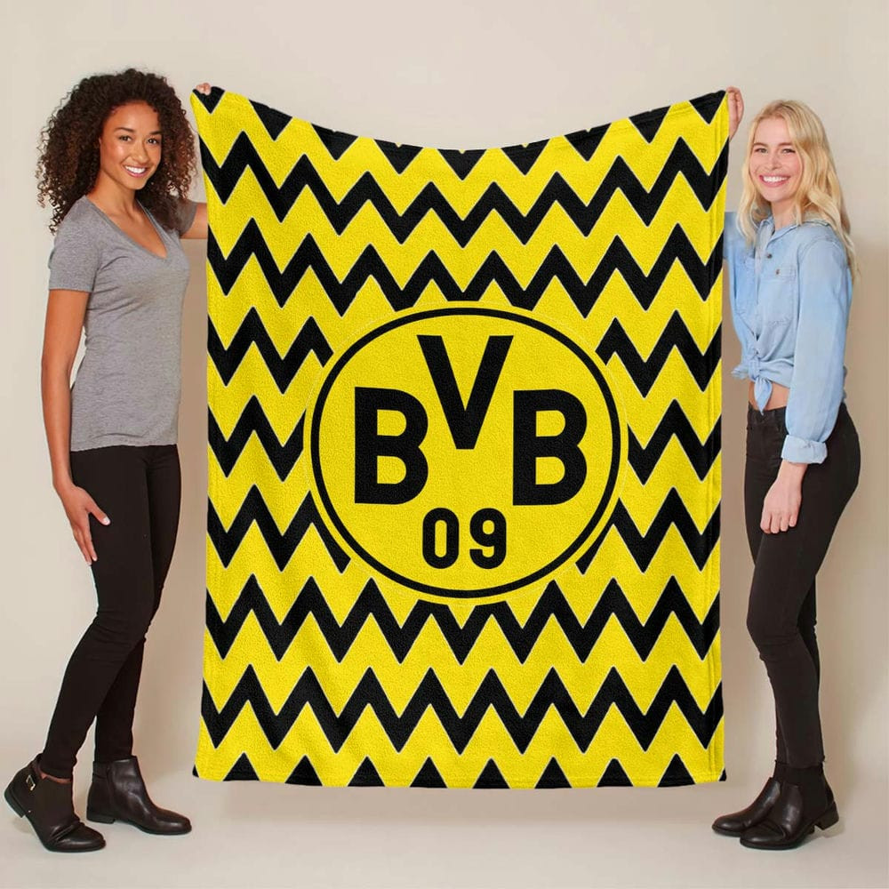 Borussia Dortmund BVB Schwarz Gelb Hintergrund 03 Fleecedecke - Decke