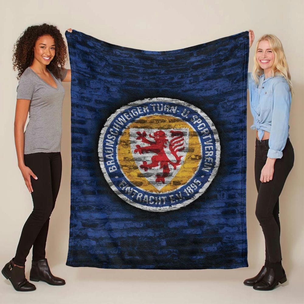 Eintracht Braunschweig Blaue Backsteinmauer Fleecedecke - Decke