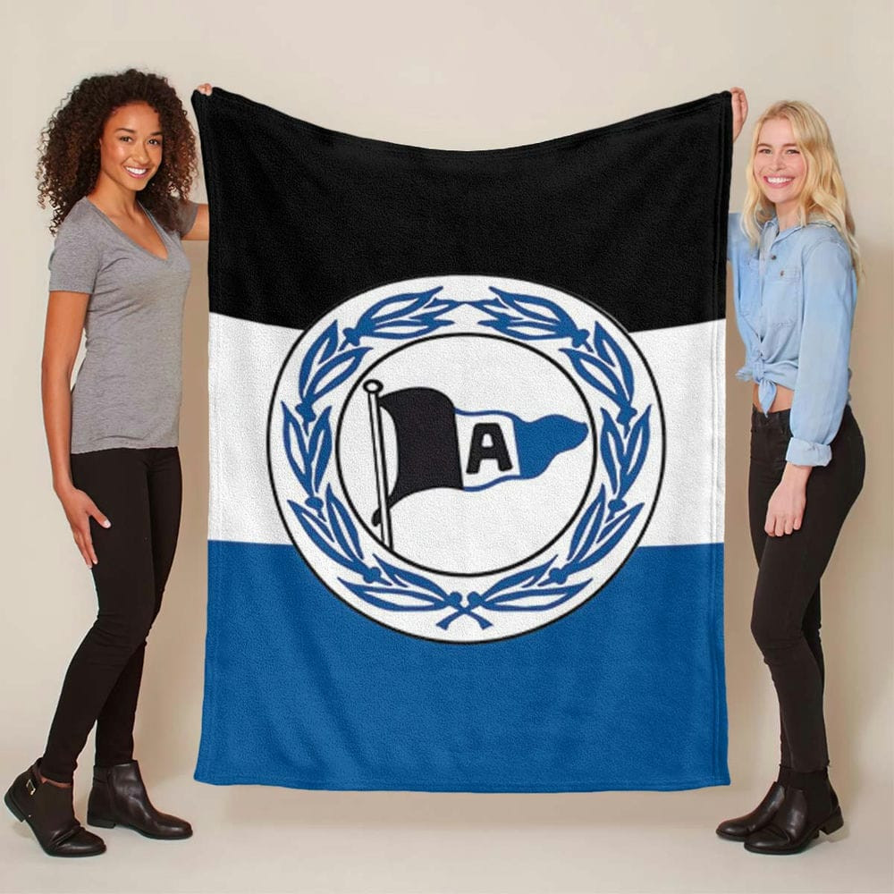 DSC Arminia Bielefeld Fc blau schwarz weiß 02 Fleecedecke - Decke