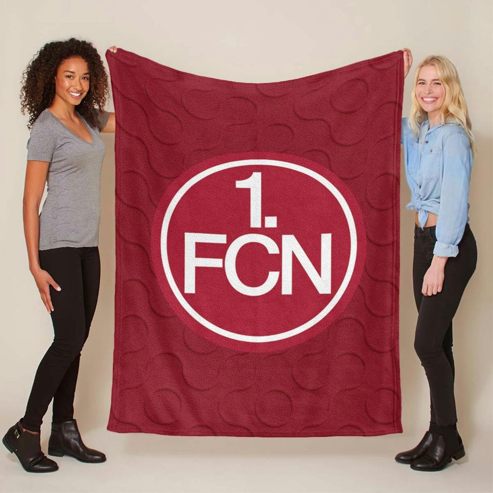FC Nürnberg roter Hintergrund FCN Fleecedecke - Decke
